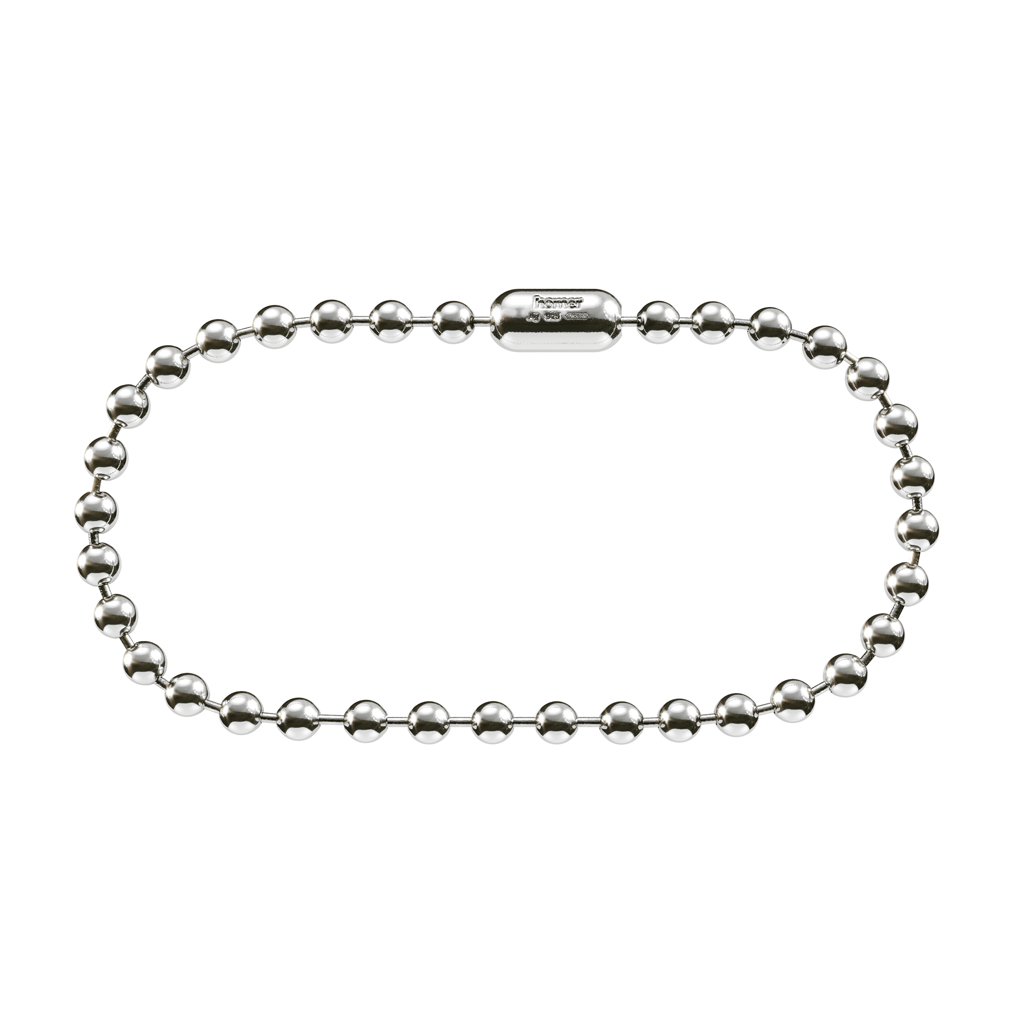 A detail of Sphere and Bar Chain Bracelet S in Silver